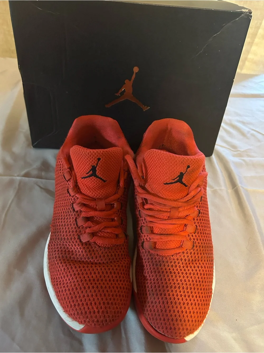 Jordan Men’s Red Mesh Low-Top Basketball Shoes